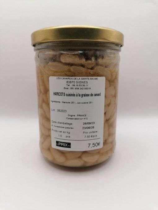 Haricots cuisinés à la graisse de canard - 500 ml
